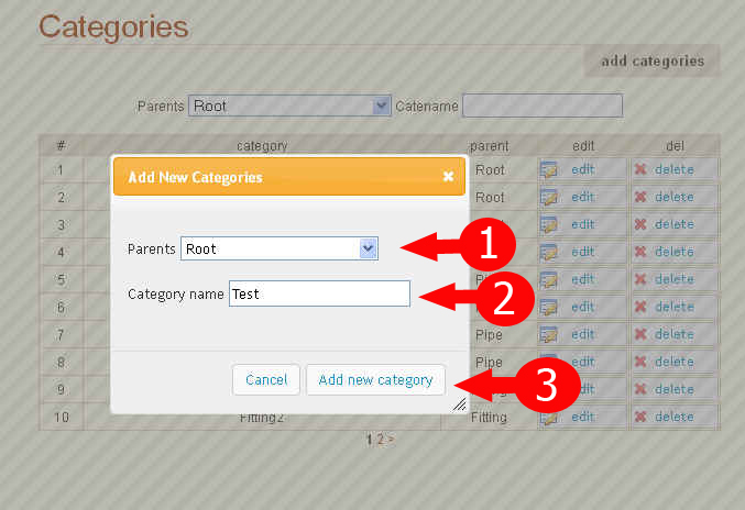 การเพิ่ม หมวดหมู่หลัก